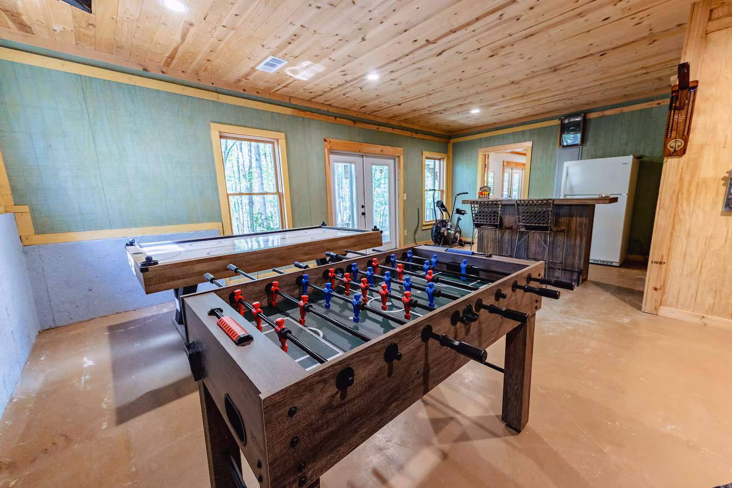 Foosball and entertainment in the game room