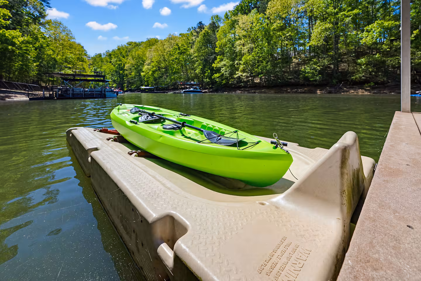 Kayaks available for guests on Lake Lanier